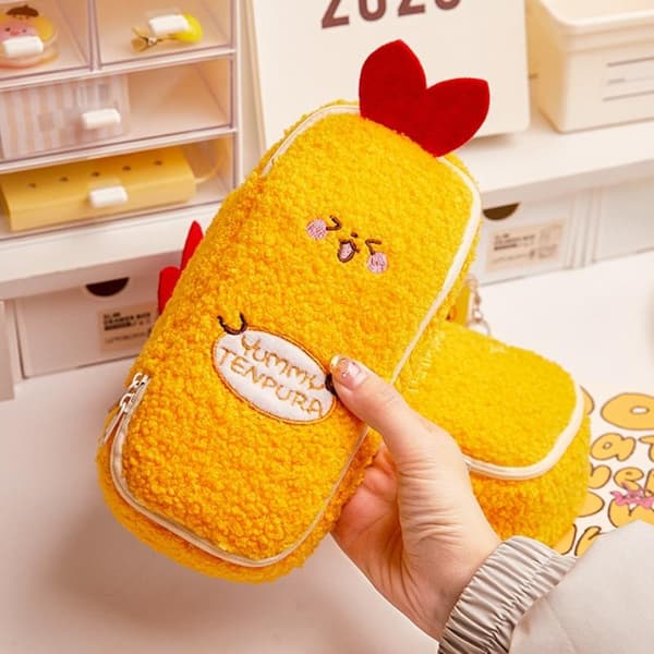 e Tecknad Plysch Pennfodral Kawaii Stor Kapacitet Brevpapper Förvaring A2