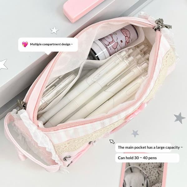 Pink Pige e Blonde Penalhus Studerende Stor Kapacitet Opbevaring Sta Blue