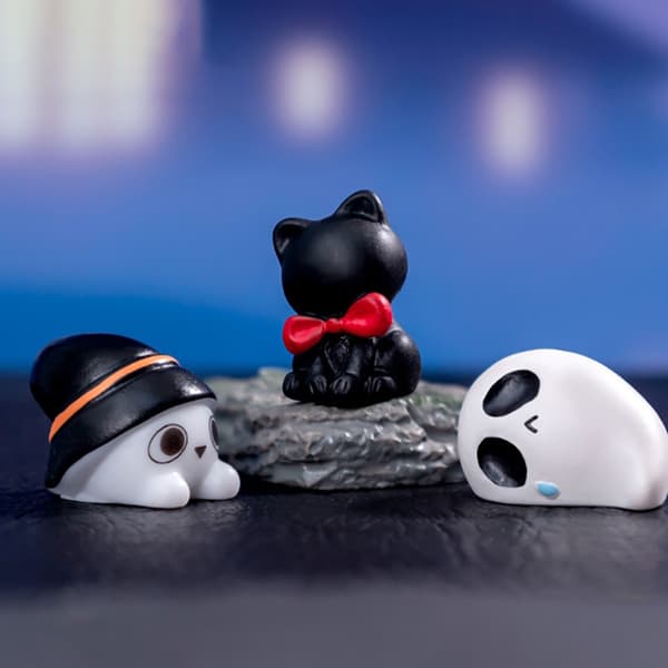 Mini Halloween-prydnad Spindelfladdermöss Skelett Spöke Mikro Landskap A13