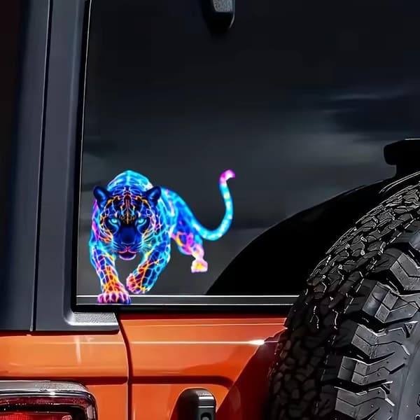 Levende Neon Leopard Motorsykkel Klistremerker Vanntette For Scooter 1pc