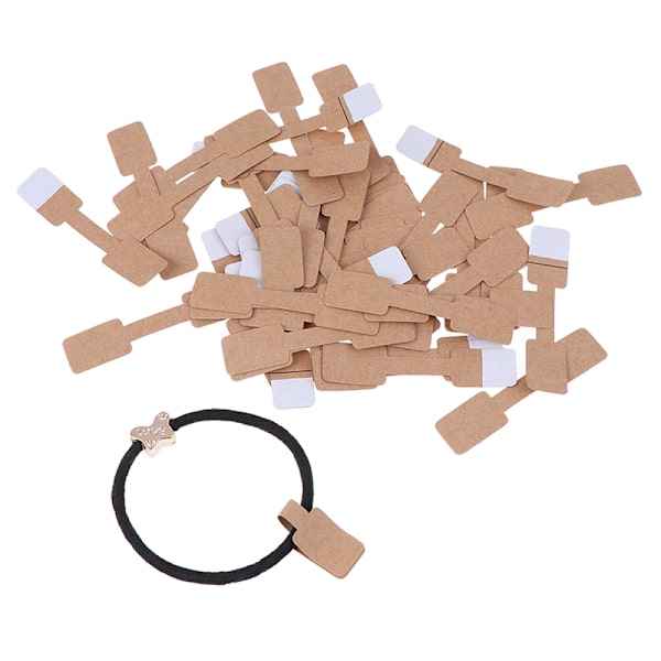 50/100 stk. firkantede blanke prisetiketter for halskjede, ring og smykker 50Pcs