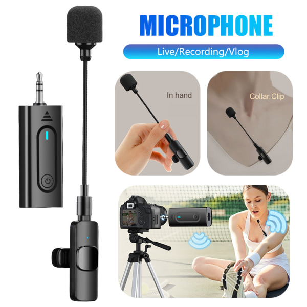 2,4G 3,5 mm trådløs Lavalier-mikrofon bærbar håndholdt mikro