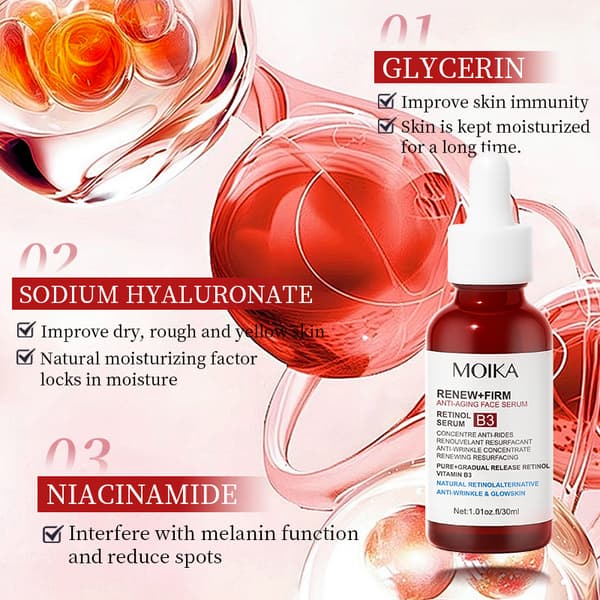 MOIKA Retinol Ansigts Serum Med Vitamin B3 Ansigts Serum Til Linjer 30ml