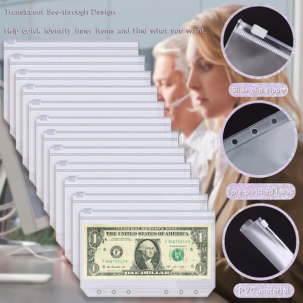 A6 Pärm Mjukt Läder Pärm Budget Planner Kontantkuvert Purple