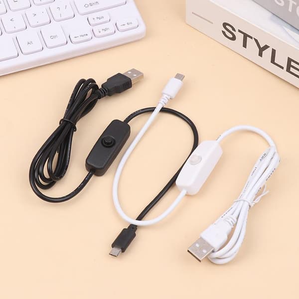 miniUSB förlängningskabel med på/av-knapp miniUSB till förlängning White 1PC