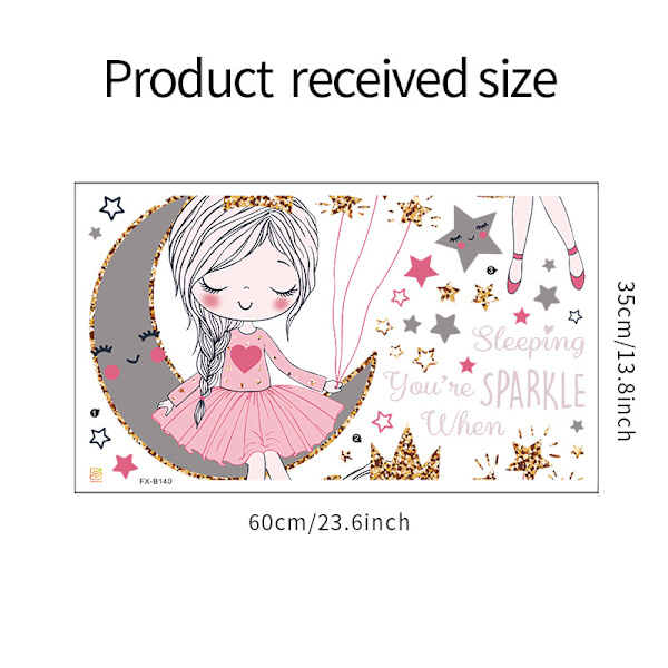 Princess on the moon wallsticker Flickrumsinredning vacker Ca