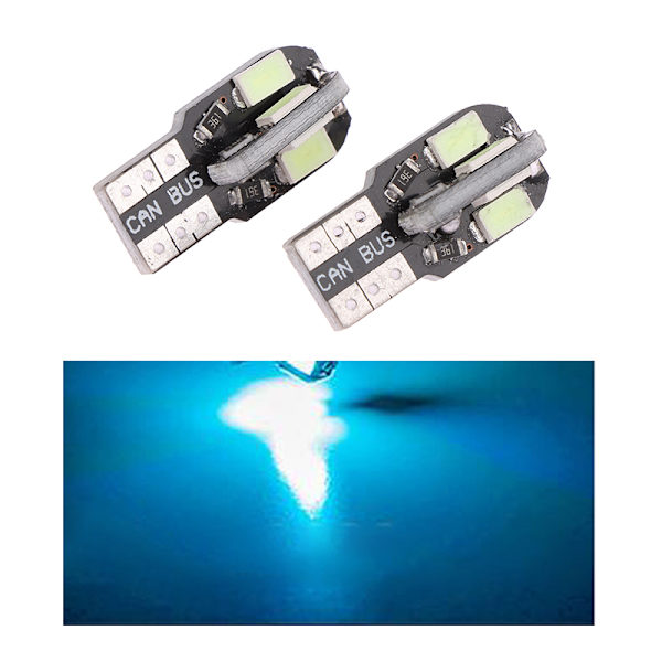 2kpl T10 LED-polttimot Canbus 5630 8SMD rekisterikilven lamppu auton kartta Ice Blue
