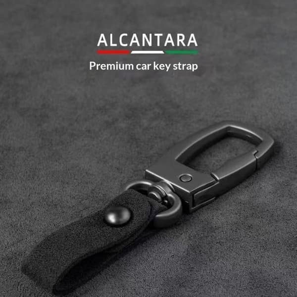 1PC Bilnyckelrem Premium Mjukt Mockamaterial Kraftig Metall A2