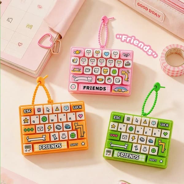 26 Taster Tastaturformet Fidget Legetøj Dekompressionstaske Vedhæng A3