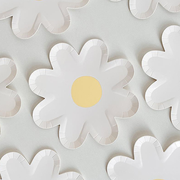 10 stk Small Daisy Picnic Service Engangs Blomster Middag Pla A10