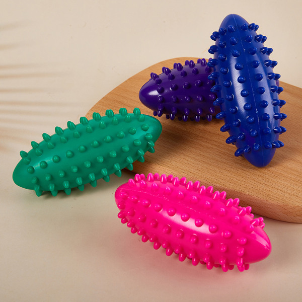 PVC fotmassageboll Spiky Reliever Hedgehog Ball Fascia Relax Blue