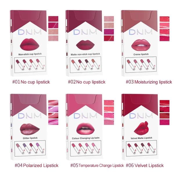 4 stk/sæt Makeup Læbestift og Kosmetik Sexet Læbestift Sæt Læbefarve E
