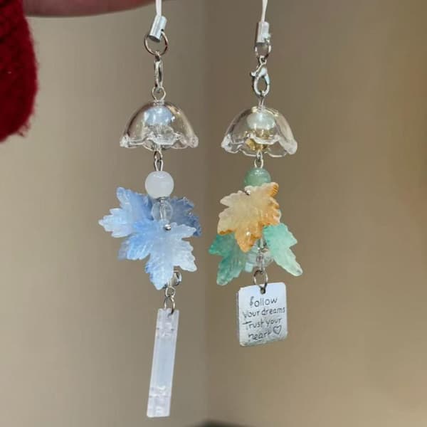 1 st e Transparent manet blomma Ginkgo hängande berlocker vind A