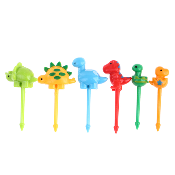 6 kpl/setti Mini Eläin Sarjakuva Syömäpuikot Lasten Välipala Hedelmähaarukka Multicolor