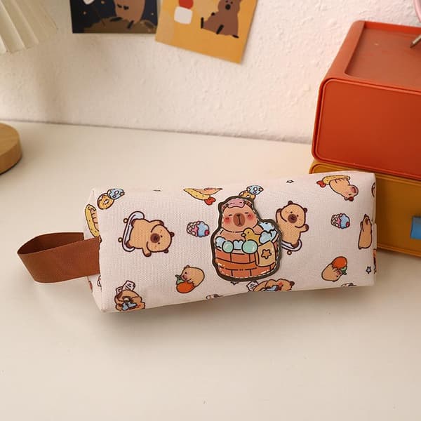 e Tecknad Capybara Pennfodral Kawaii Handväska Multifunktionell M A2