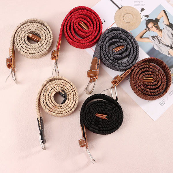Beltevevd lerretsbelte Metallspenne Herre Dame Elastisk flettet B 3#
