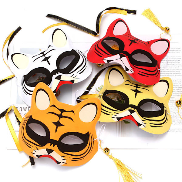 1kpl Anime Fox Masks Half Face Cat Mask Masquerade Festival osa A4