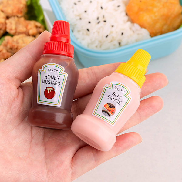 Mini bærbar liten sausbeholder tomat saus salatdressing Soy sauce