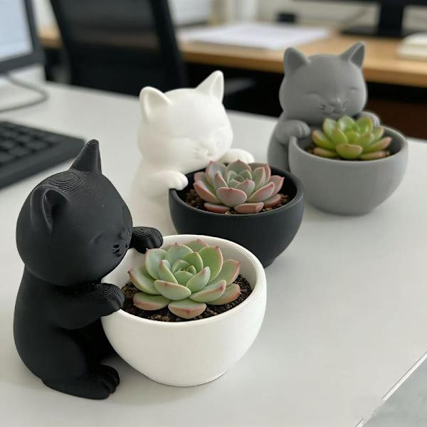 Kattformad blomkruka A5