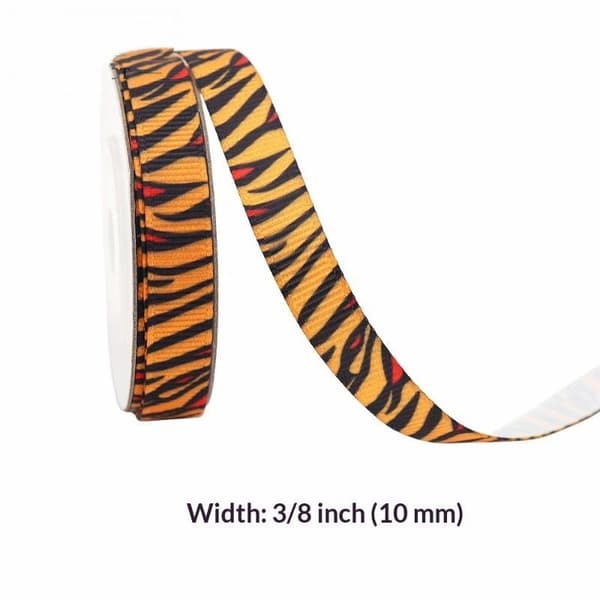 10 mm 5 yards zebra ko leopard print stofbånd til gør-det-selv tøj A9