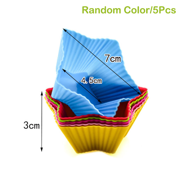 5 stk Silikonform Cupcake Kake Muffin Kopp Bakeware Nons C