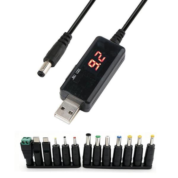 USB Boost Converter DC 5V till 9V 12V Steg Upp Omvandlarkabel 3.5