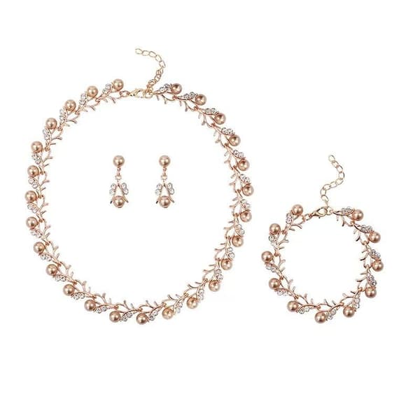 3 st/set Mode Retro Smyckesset för kvinnor Rhinestone Artifici A2