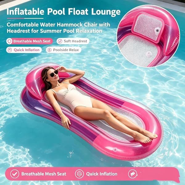 Uppblåsbar vattenhängmatta flyter säng simring tub pool A32