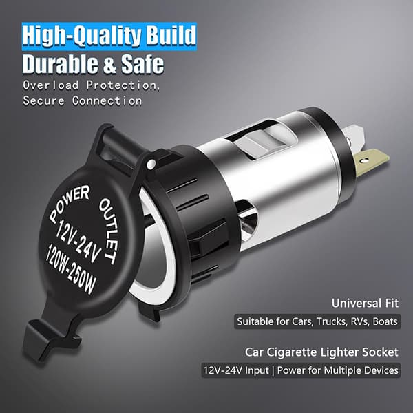Universal 12V Bil Lighter Strømstik Adapter Stik Udtag Bra A2