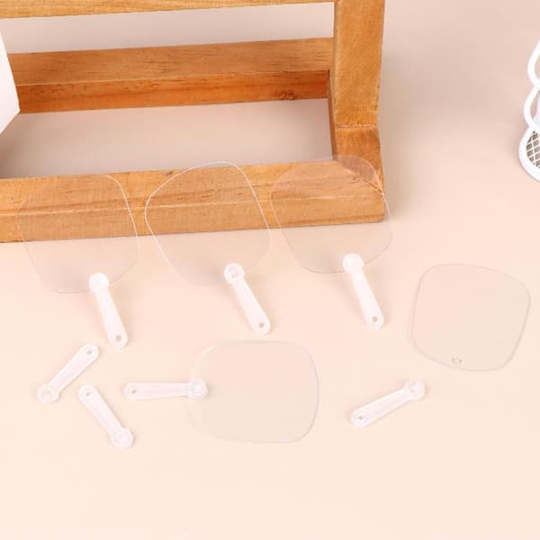 50 st Mini Transparent Plast Handfläkt DIY Målning Klar Återanvändbar 50Pcs