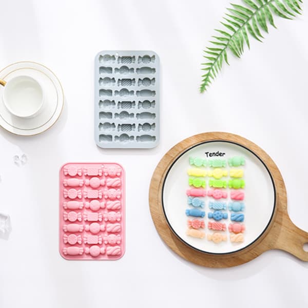 24 hulrum forskellige slik silikoneforme fondant chokoladeform Blue