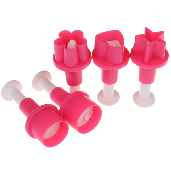 5 stk. Cookie ter Cake Mold Star Button Plum Heart Biscuit Fondan