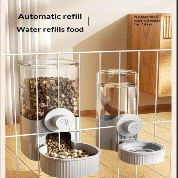 1200ML Kæledyr Hængende Vanddispenser Bur Automatisk Dispenser Foder Gray L