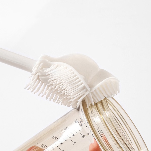 Silikonkoppbørste Koppskrubber Glassrenser Flaske Glasskopp White