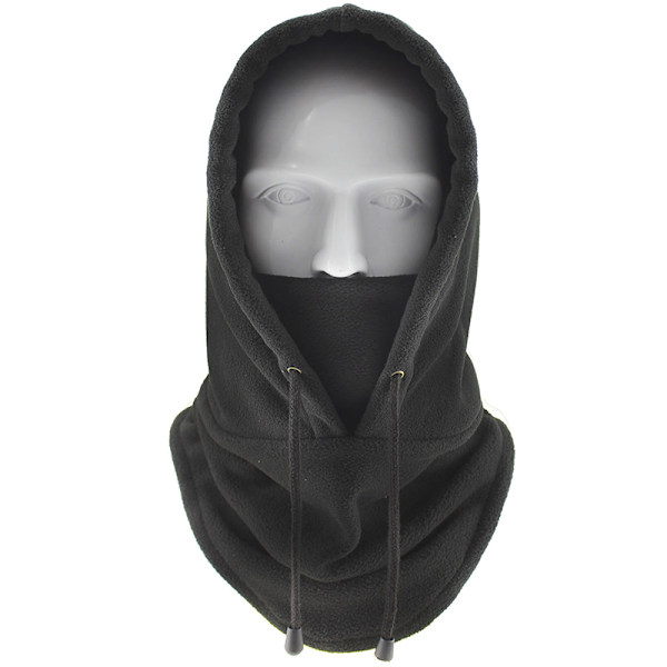 Fleece Miesten Balaclava Talvihattu Pipot lämpimämpi Tuulenpitävä Full Dark gray