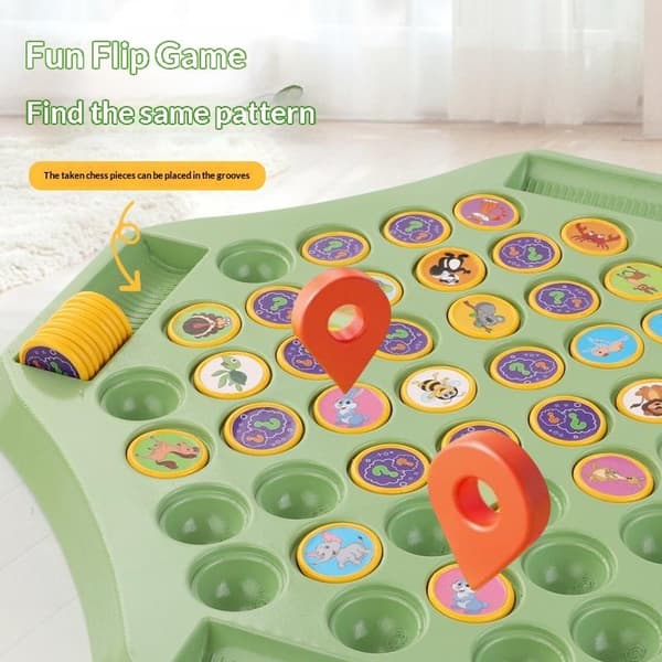 2-4 spelare Flip Chess Memory Game Brädspel Dubbelspelare Bat A