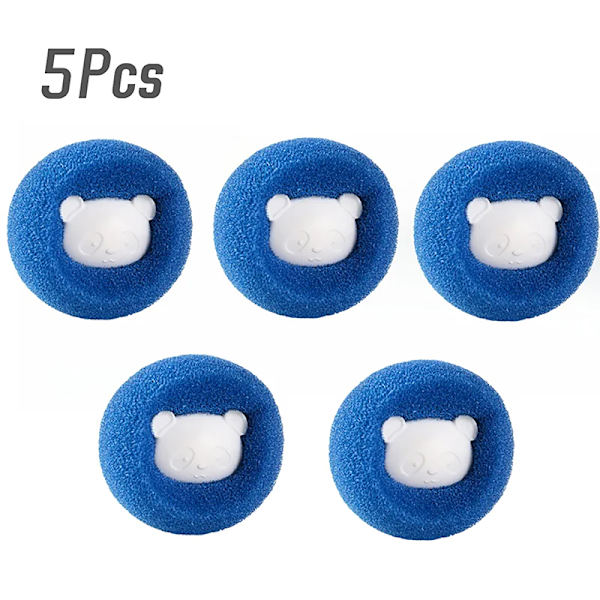 1/5 stykker Gjenbrukbart vaskehus Rengjøringshus for loballfjerner Blue 5PCS