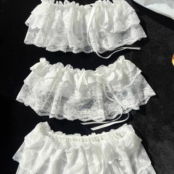 n Mode Blonde Mini Lagdelt Nederdel Gardin Blomster Blonde Mesh Hal B