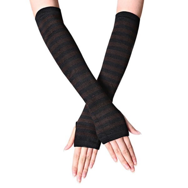 Nytt armdeksel med lang hanske Klassisk rosa svart og hvit stripet F A2