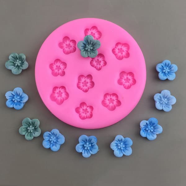 1 stk. Kirsebærblomstferskenblomst Silikonform DIY Kakedekor B A