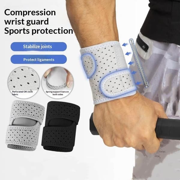 Tryck handledsskydd fjäderstöd andningsbar vuxen badminton Black