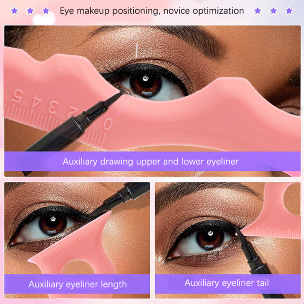 Eyeliner Stencils Silikone skabelon Makeup Aid Tool Eyelash App StyleA Purple | StyleA | Fyndiq
