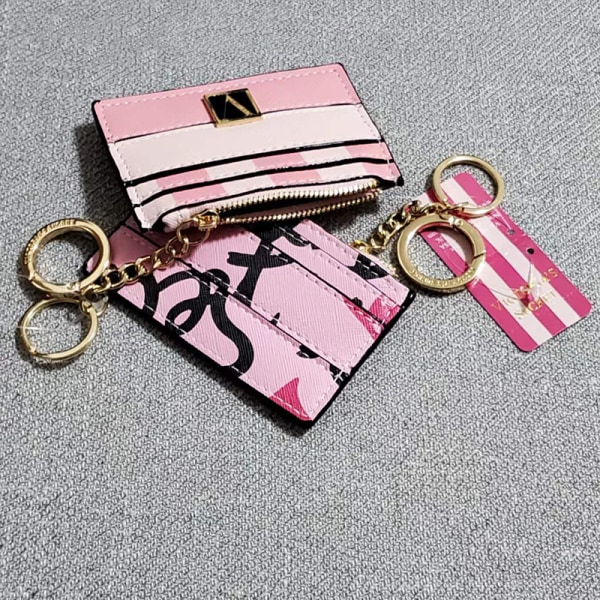 Pink & hvid kreditkortetui Pung Signature Strip ID Holder A3