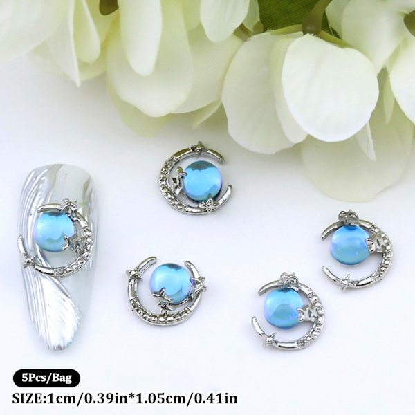 5 kpl Nail Diamond Nail Art Decor Flash Mermaid Bead Diamond Sta A5