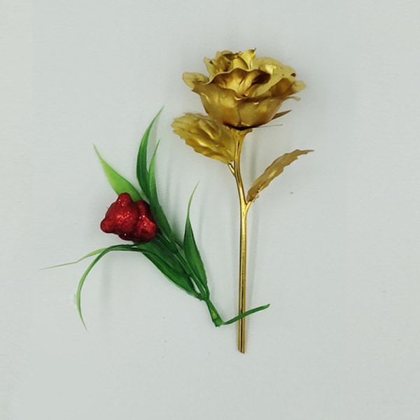 Konstgjord blomma Rose Alla hjärtans dag present 24K guldpläterad Gol A13