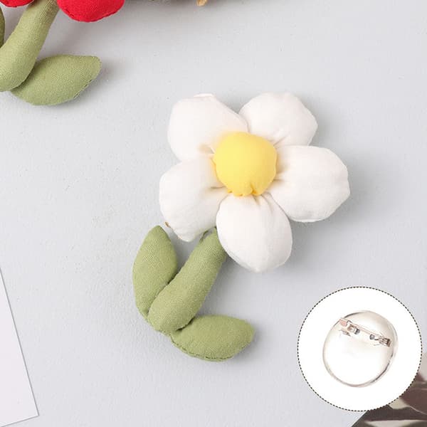 Bomull Puffy Flower Broscher för kvinnor Mode Lapel Pins Red