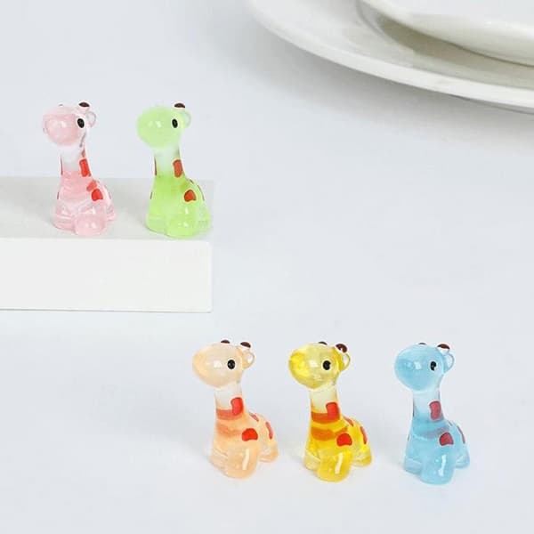 10 st Mini Lysande Giraff Miniatyrer e Djurfigurer För Mic A7