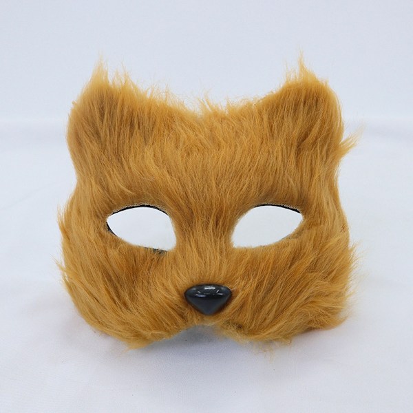 1PC Fox Mask Furry Halv Ansikte Djur Simulerad Katt Mask Hallowee Multicolor