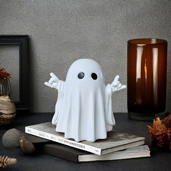 Halloween Spøgelsesfigur Uhyggelig Harpiks Spøgelsesstatue e Spøgelsespynt A2