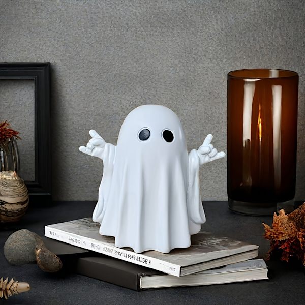 Halloween Spøkelsesfigur Skummel Harpiks Spøkelsesstatue e Spøkelsespynt A2